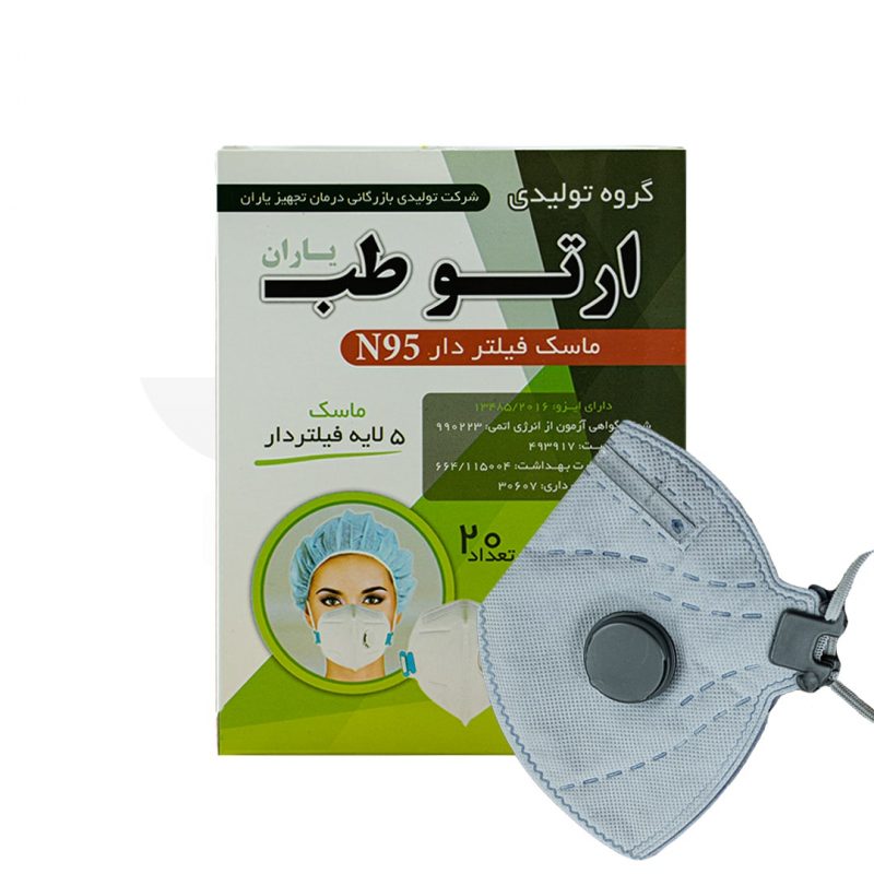 ماسک n95 فیلتردار ۵ لایه ارتو طب